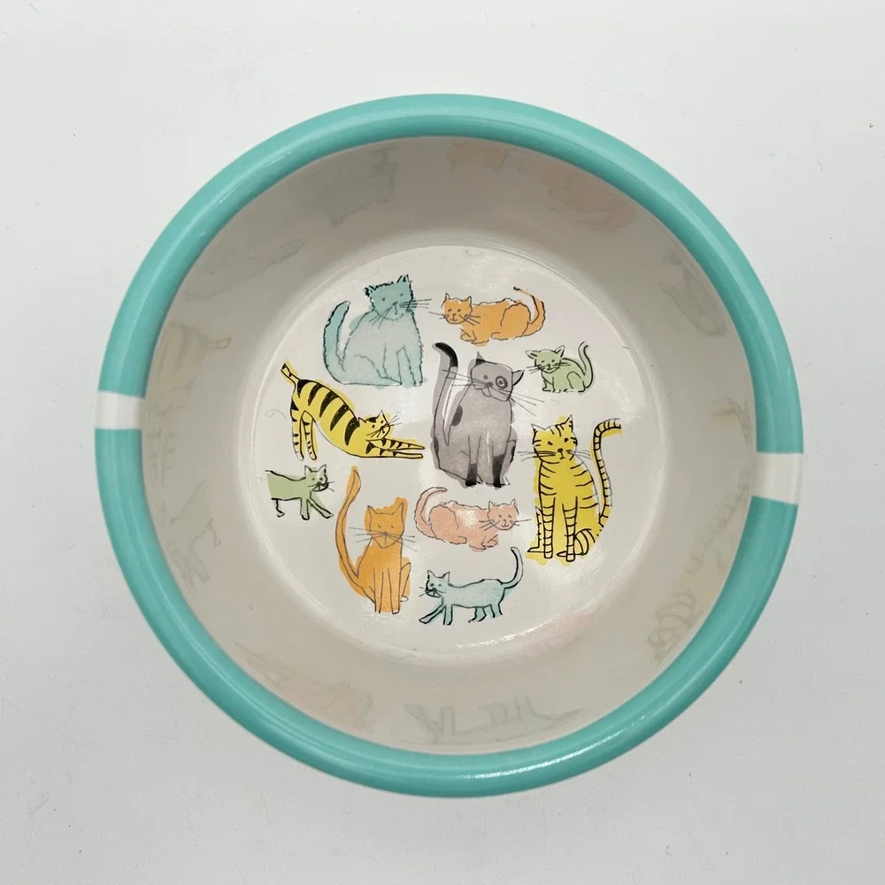 Room Creative Cat Town Ceramic Pet Bowl Dishwasher Safe Microwave Safe
